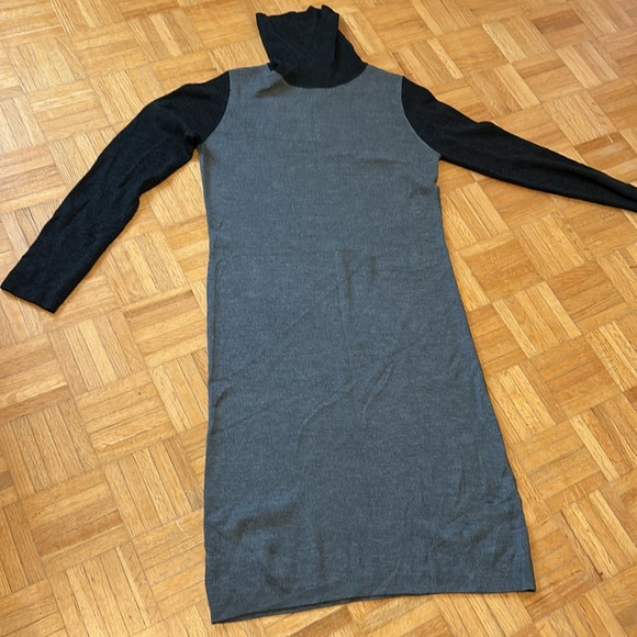 Pink Tartan Gray and Black Long Sleeve Turtleneck Dress - Picture 6 of 13